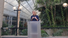 Pictured: The National Trust’s director-general Hilary McGrady unveiling the new strategy at the Barbican Centre in London